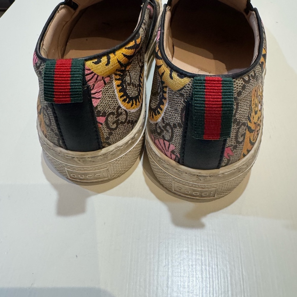 Used Gucci Supreme Monogram Bengal Womens Dublin Slip On Sneakers. Size 37.5. - Picture 4 of 5